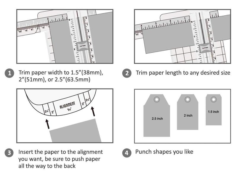 BiraBira Bira 1.5",2", 2.5" Angled Tag Shape Lever Action Craft Punch for Paper Crafting Scrapbooking Cards Arts - Image 4